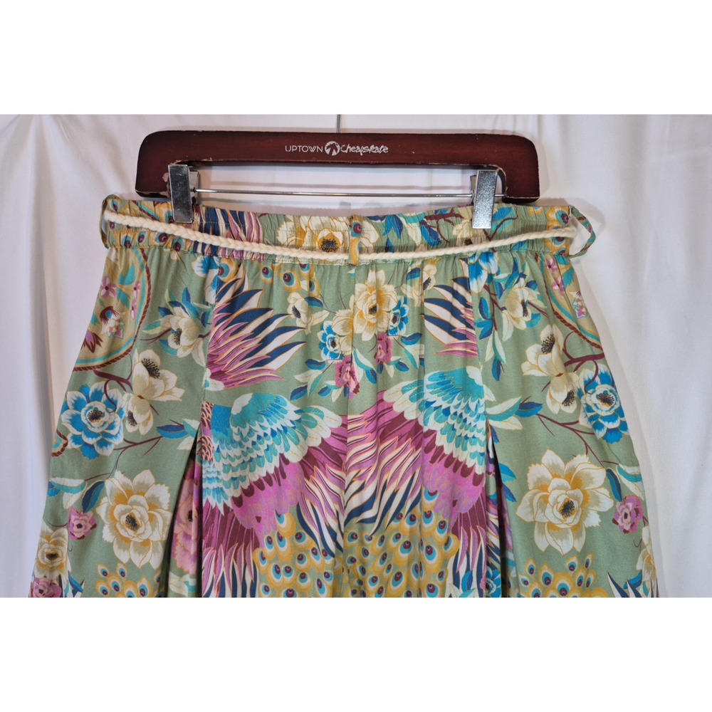 Aratta Silent Journey Wide Leg Pants Sage Green Bird Floral XL New w/Tag - Picture 13 of 15